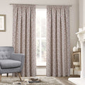 Lined Pencil Pleat Curtains with Floral Jacquard Pattern (2 Panels) 