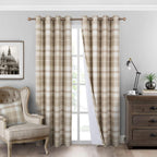100% Blackout Plaid Eyelet Curtains (2 Panels) 