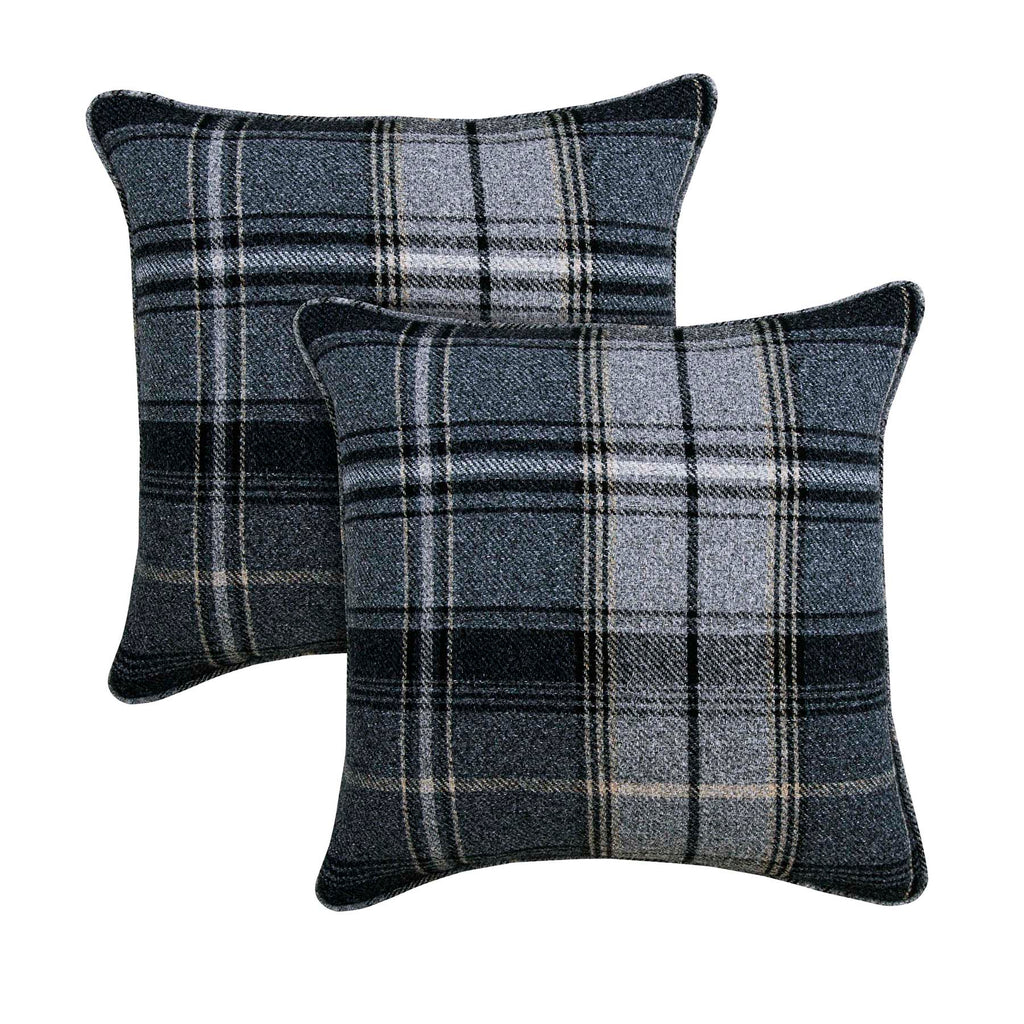 Square Tartan Cushion Covers (Set of 2 18 * 18 Inches) 