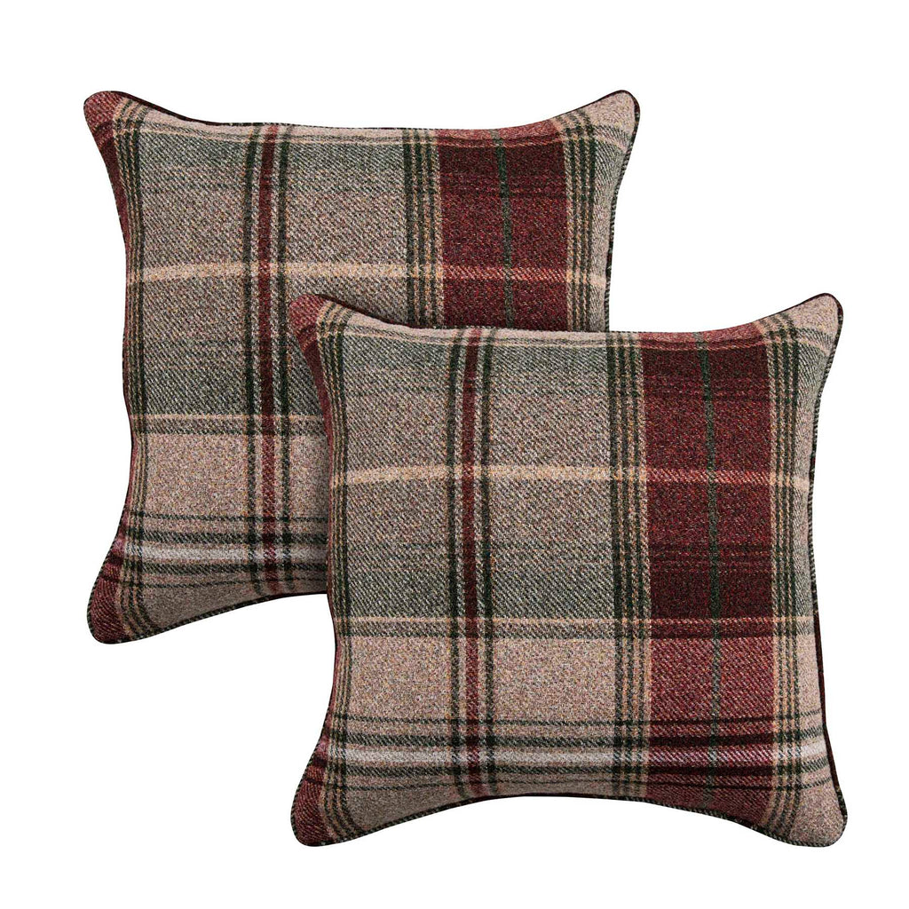 Square Tartan Cushion Covers (Set of 2 18 * 18 Inches) 