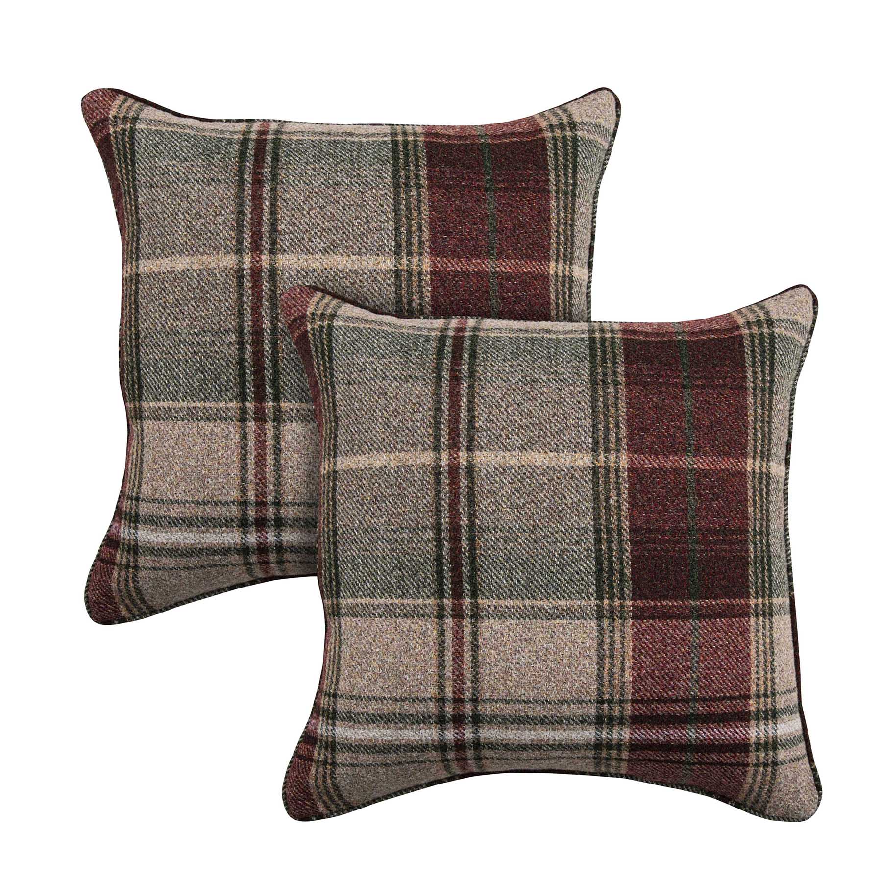 Square Tartan Cushion Covers (Set of 2 18 * 18 Inches) 