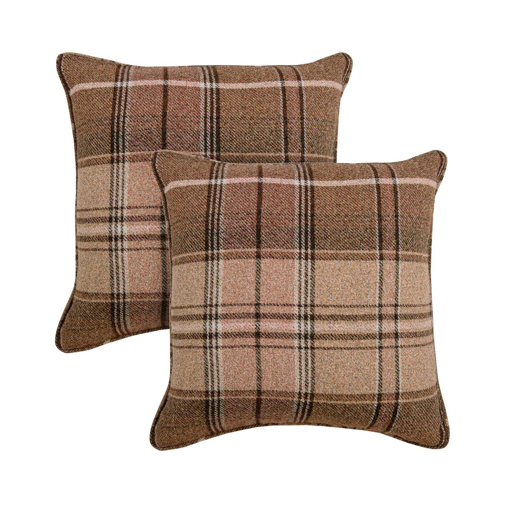 Square Tartan Cushion Covers (Set of 2 18 * 18 Inches) 