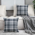 Square Tartan Cushion Covers (Set of 2 18 * 18 Inches) 