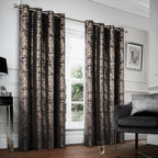 100% Blackout Velvet Curtains with Gold Foil Printed (2 Panels)