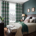 100% Blackout Highland Check Eyelet Curtain (2 Panels) 