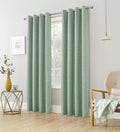 100% Blackout Linen Look Eyelet Curtains (2 Panels) 
