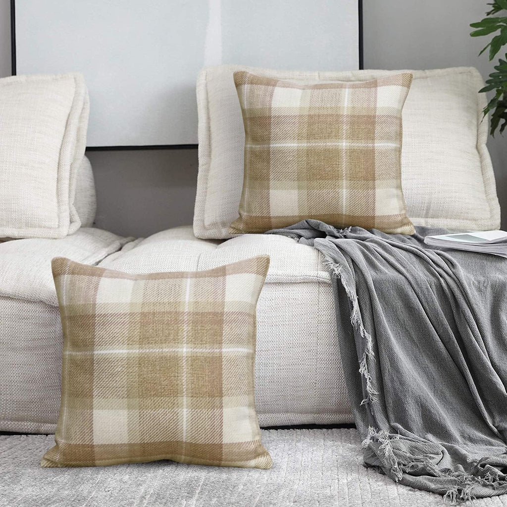 Square Tartan Cushion Covers (Set of 2 18 * 18 Inches) 
